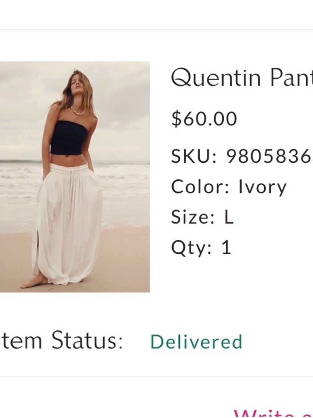 Free People Ivory Flowing Maxi Skirt